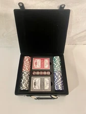 Nissan Branded 100 Piece Poker Chip Set With Playing Cards And Dice - All Sealed