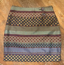 Maeve Anthropologie Audra Mini Skirt 6 Metallic Geometric Tribal Mixed Jewel