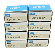 Lot of 8x UBC SSF-687-2Z Stainless Steel Flanged Ball Bearings 7x14x5mm