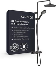 KLUDI X1 Thermostat-Duschsystem Schwarz Matt &Oslash; 250mm Regendusche NEU OVP 6906739
