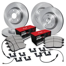 For Mercedes-Benz E350 06-09 R1 Concepts Front & Rear Brake Kit w Optimum Pads