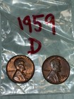 ❤️(9) 1959 D Lincoln Wheat Penny "L" in Liberty on Rim of Coin — photo 5