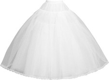 8 Layers Hoopless Petticoat Crinoline Underskirt Bridal Gown Slips Black White