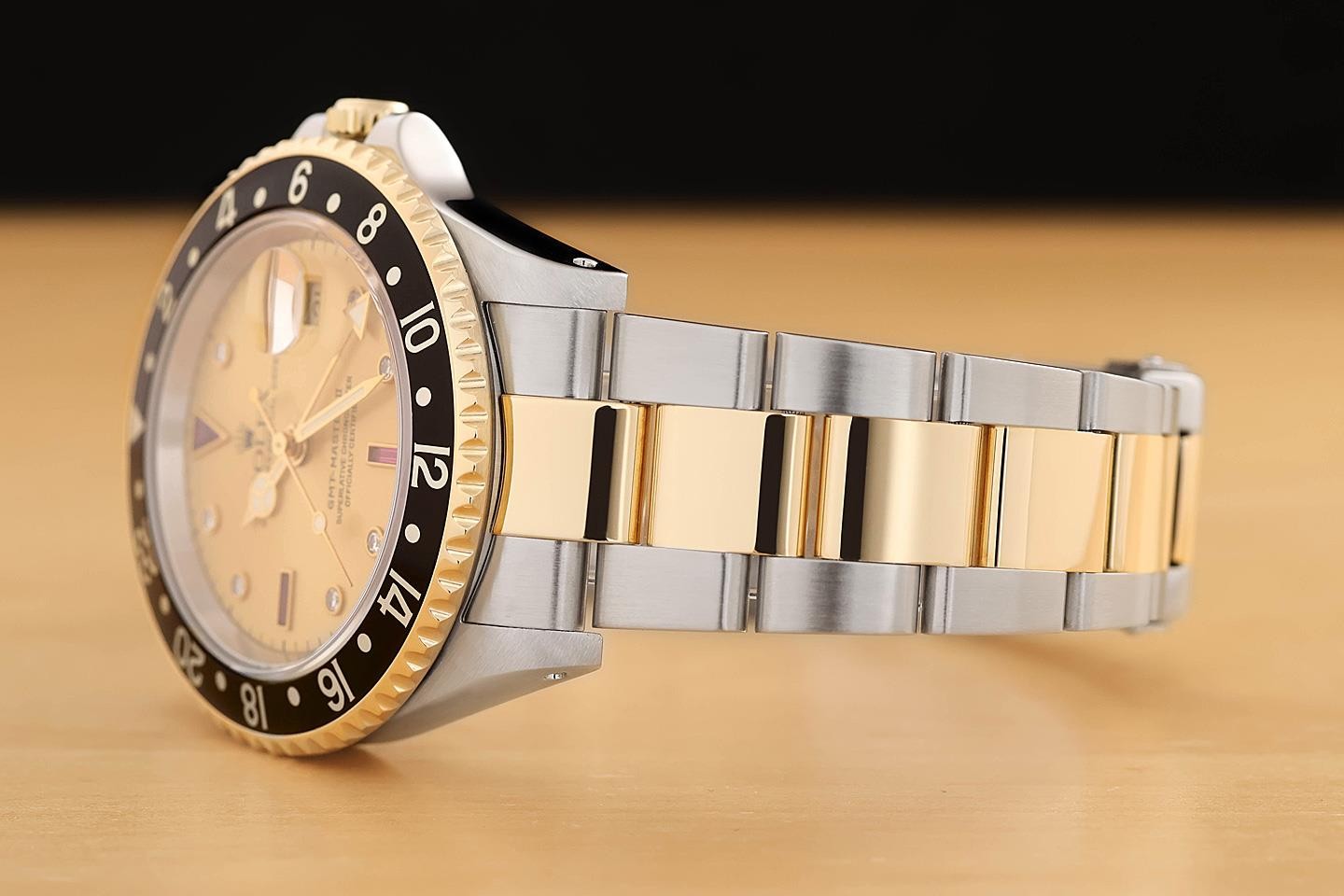 Rolex GMT-Master II 40mm 16713 Orologio Smeraldo Rubino Diamanti 18K Oro Acciaio foto 4