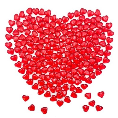 LYFJXX 200pcs 3D Red Acrylic Heart Decorations, 22 mm Acrylic Hearts Shaped D...
