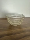 Art Deco Lidded Clear Glass Bowl Candy Jar 1950 1960 Anchor Hocking Vintage