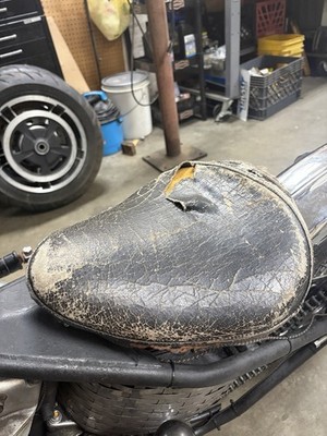 Original 10  Bates Solo Seat Harley Knucklehead Panhead Shovelhead Chopper