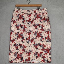 Ripskirt Wrap Skirt Women's L Waist Red Beige Floral Beach Vacation Hawaiian