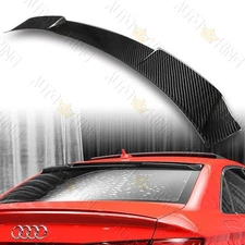 FIT 14-20 AUDI A3 S3 RS3 SEDAN CARBON FIBER REAR WINDOW ROOF VISOR SPOILER WING