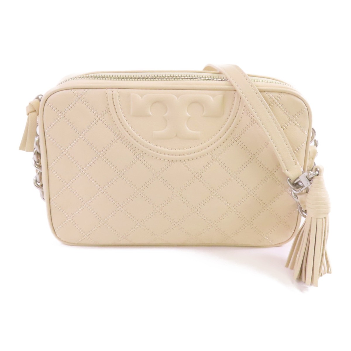 TORY BURCH SHW Chain Shoulder Bag 10005608 Calfskin Leather Beige