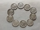 Lot of 10 90% Silver Roosevelt Dimes🔥 1946 1947 1949 PDS & 1948 P $1 Face 🔥#34
