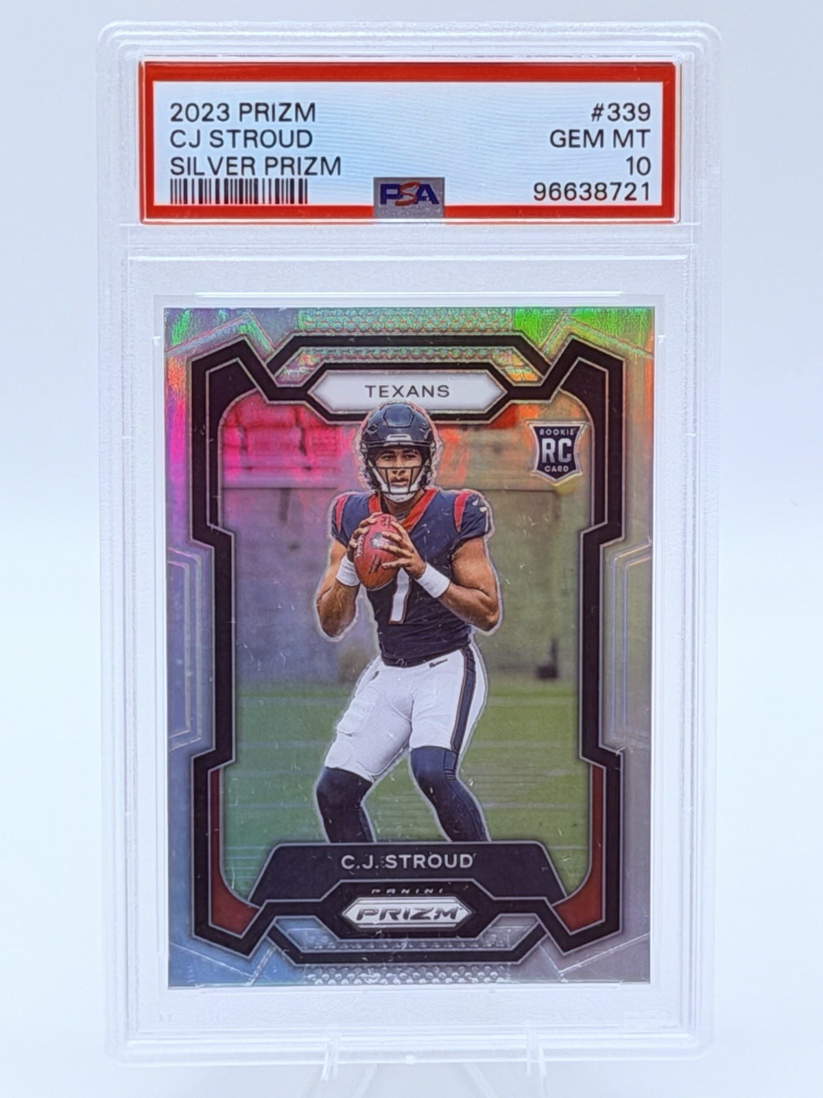CJ Stroud Rookie - 2023 Panini Prizm - Silver Prizm RC #339 PSA 10 GEM view 3