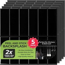 5 Pack Peel and Stick Backsplash Subway Tiles, Extra Thick 3D Wall Panels, Heat