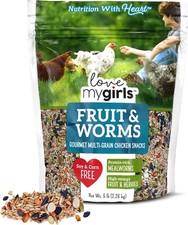 Chicken Snacks Fruit  Worms 5lb Bag Global Harvest Gourmet Multi-Grain Treats