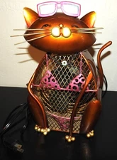 RARE Model Deco Breeze Fan Sculpture Cat In A Bikini Sunglasses Metal Unique
