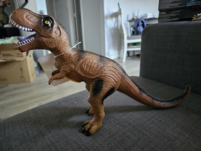 Brown T-Rex Dinosaur Pretend Play Toy Figure for Kids Dinosaur Pretend Play