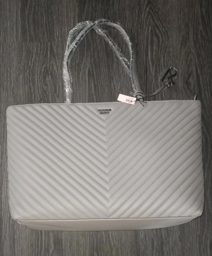 Victoria's Secret v quilted everything Tote new grey