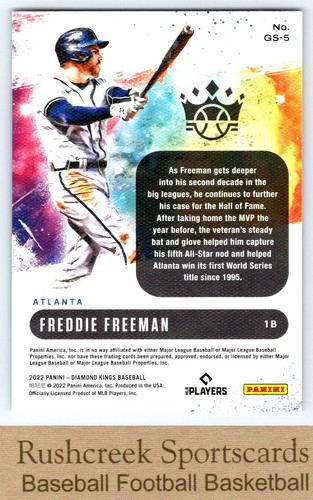 2022 Panini Diamond Kings #GS-5 Freddie Freeman Gallery of Stars - Picture 2 of 2