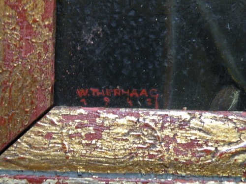 W.THERHAAG PORTRAIT im Rahmen ÖLBILD Öl auf Holz signiert 1942 - Picture 4 of 11