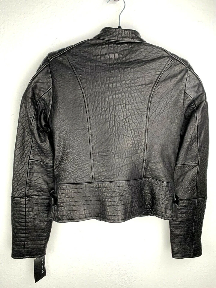 Chaqueta de Cuero Dawn Levy Moto Motociclista Negra Talla S Pequeña D728002N Nueva Foto 2 de 4