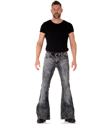 Comycom Men's Jeans Flare Pants ''STAR BLACK J.''