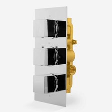 Chrome Bathroom Concealed Valve WRAS 1 /2 / 3 WAY Round Square Cross Thermostati