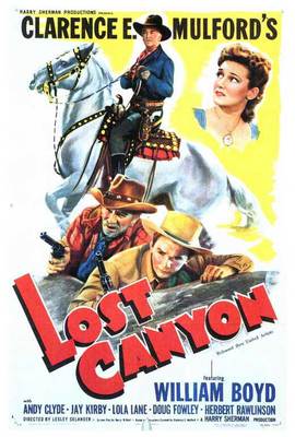 LOST CANYON Movie POSTER 27x40 William Boyd Andy Clyde Jay Kirby Lola Lane
