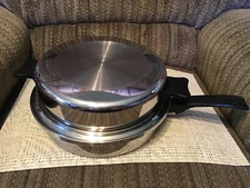InKor Stainless Steel 11” Skillet w/domed Lid& Poacher set Vtg Special Alloy