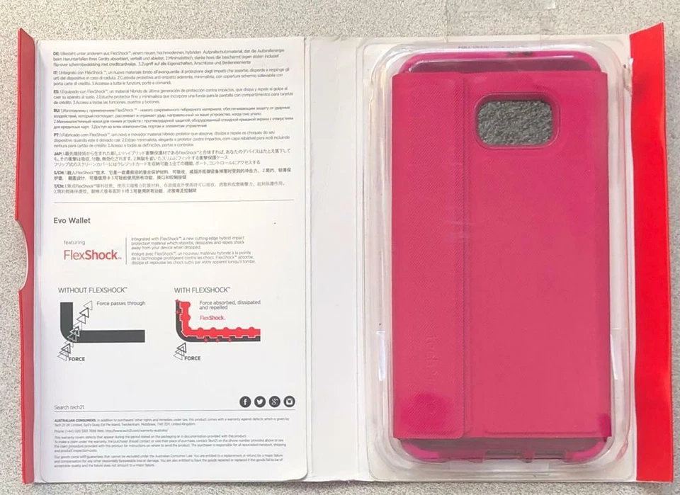 New Original Tech21 Evo Wallet Case for Samsung Galaxy S6 Edge+ Plus - Pink -! - Image 2 of 3