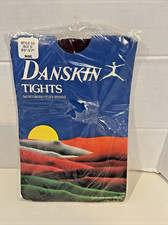 Vtg Danskin Tights Style 69 Size B Tall 5'5" - 5'7" WINE seamless run-resist