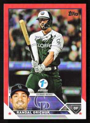2023 Topps Series 1 1st Edition Randal Grichuk Orange  /75 #110 Colorado Rockies