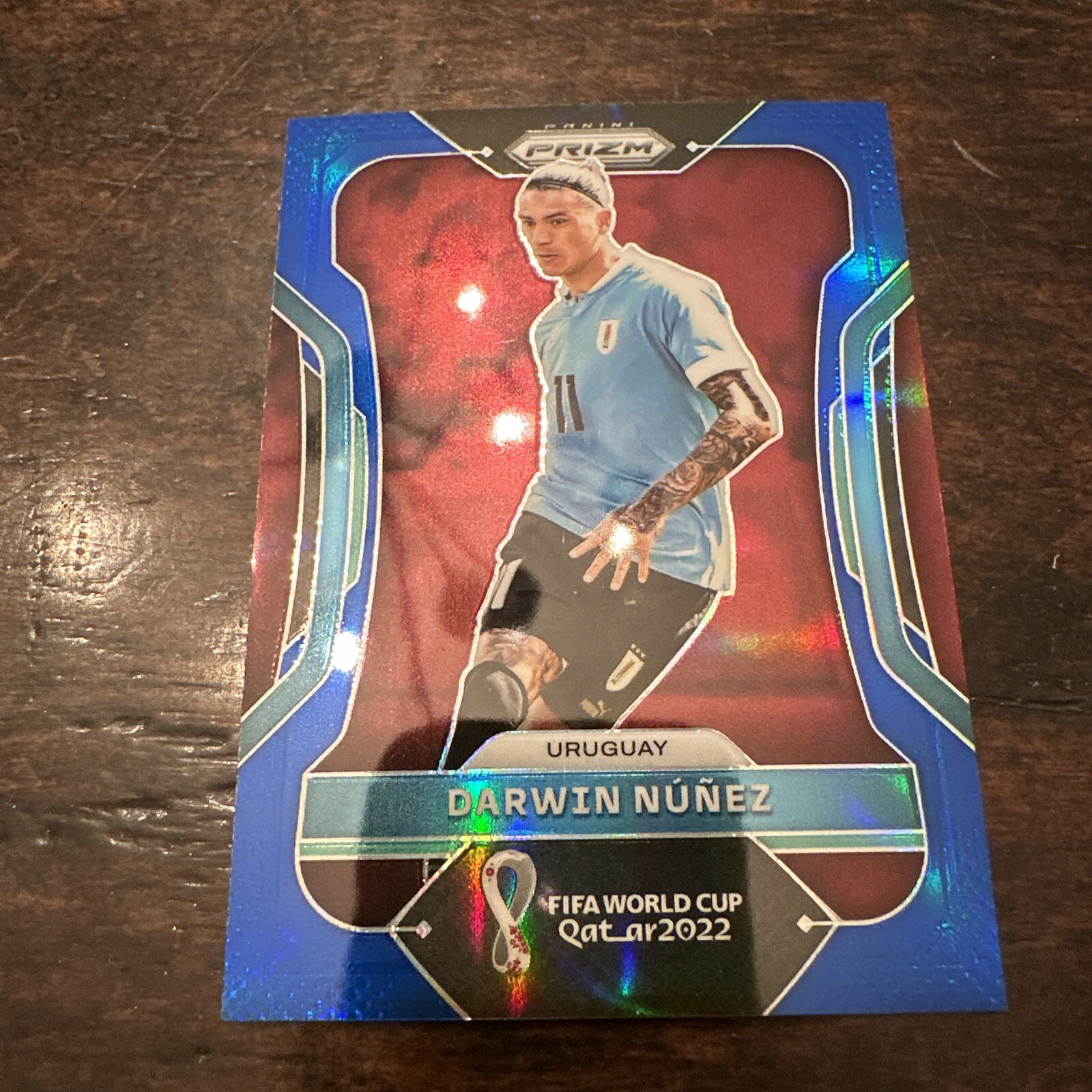 2022 World Cup Panini Prizm Darwin Nunez Blue Prizm /299 Uruguay #273