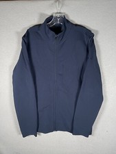 Lululemon PrePost Jacket Mens M Blue Fill Zip Stretch Reflective Running Gym