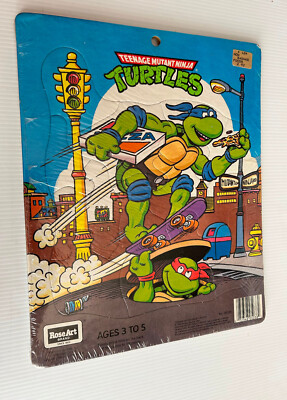 TEENAGE MUTANT NINJA TURTLES Frame Puzzle (1989 Rose Art) -- SEALED (B) Vintage