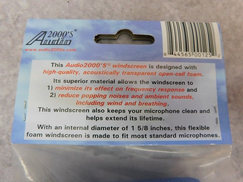 AUDIO 2000 MICROPHONE WINDSCREEN SIZE 1 5/8 PURPLE - Picture 3 of 3