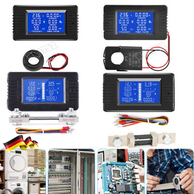 LCD-Panel AC DC Digital Power Watt Meter Monitor Spannung Voltmeter Amperemeter