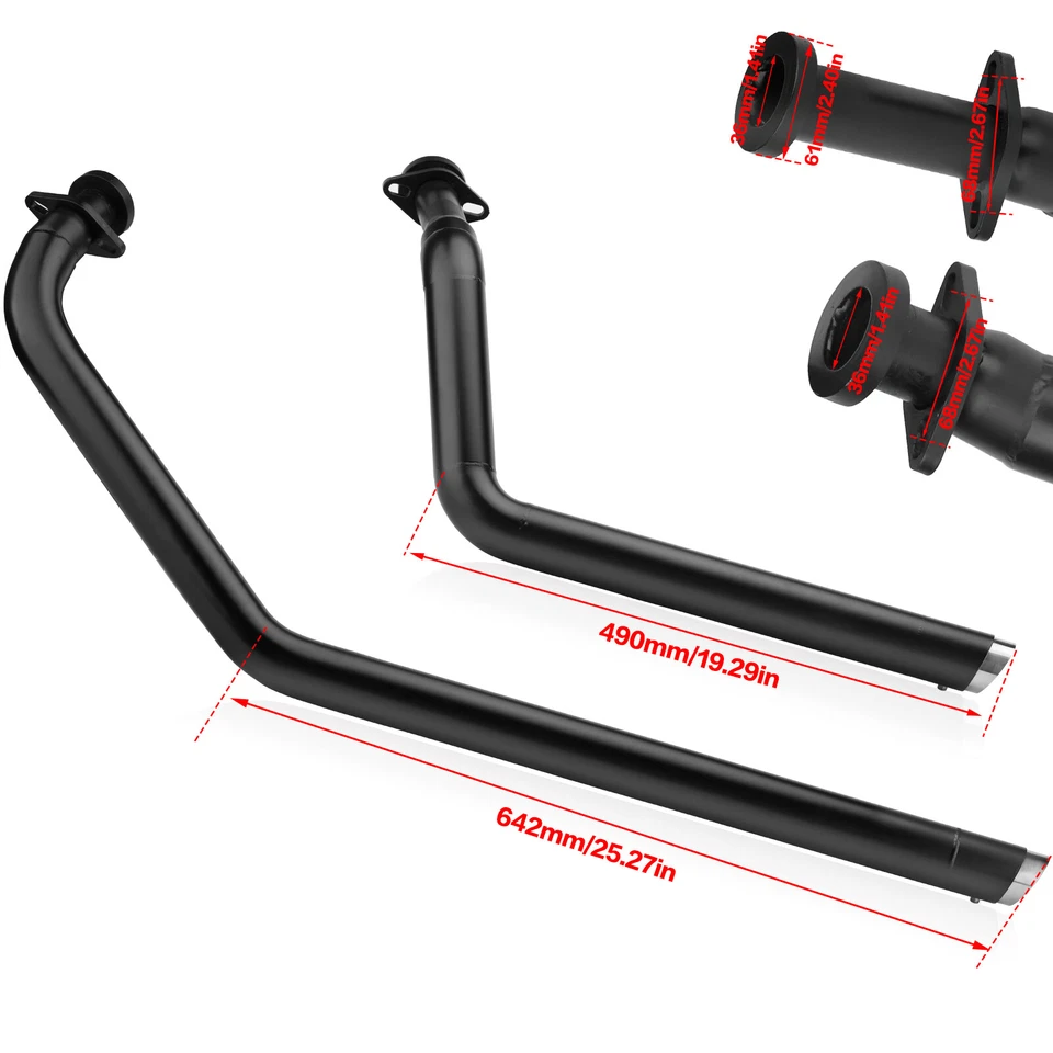 Shortshots Staggered Exhaust Pipes System For Suzuki Boulevard M50 C50 T/C VL800 - Image 2 of 4