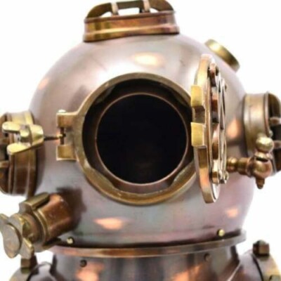ANCIEN CASQUE DE plongée en laiton U.S Navy Mark V Miner Diving 8