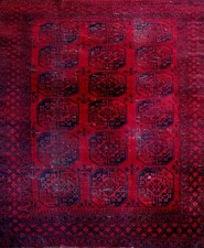 ANCIEN TAPIS AFGHANE. 237X285CM. ENVIRON. LAINE NOUÉE MAIN. AFGHANISTAN. XIX-XXE