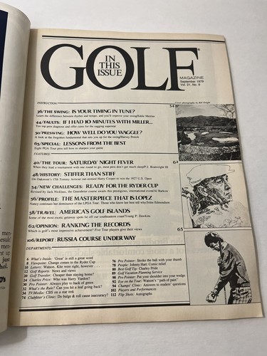 GOLF MAGAZINE SEPTEMBER 1979 14150 VOL. 21 No. 9 PERFECT TIMING TOM WATSON - Picture 7 of 17