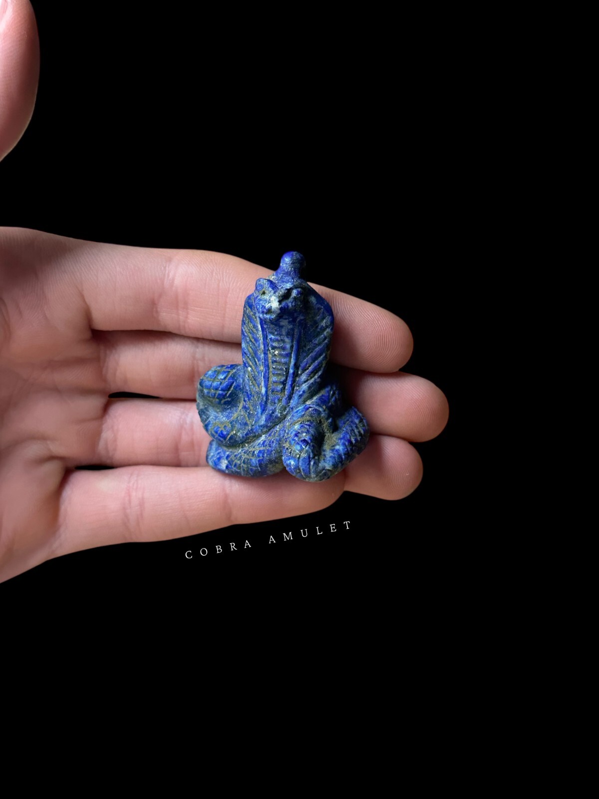 mighty uraeus cobra pendant Necklace. Cobra amulet with protection, Lapis Lazuli