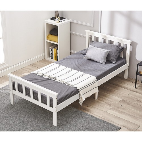 Single Bed White 3ft Solid Pine Wooden Bed Frame Adult, Children, Kids Bedframe - Picture 4 of 10