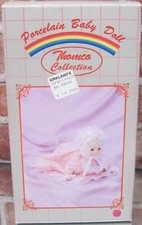 Thomco collection 9" porcelain baby doll IN PINK No Blanket w original box