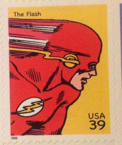 FRANCOBOLLO CON CORNICE FLASH DC COMICS SUPER HEROES INUTILIZZATO USA - Foto 2 di 2