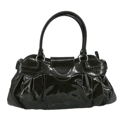ハンドバッグ FERRAGAMO HAND BAG (218964774628 NERFLARED) Salvatore Ferragamo Gancini Hand Bag Enamel Khaki Silver