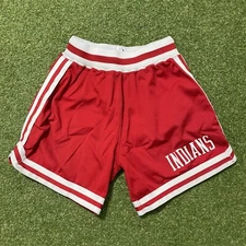Vintage Speedline Pro Pak Athletic Shorts Indians Womens Large L Red Drawstring