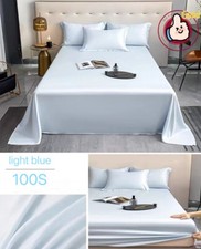 100S Long Staple Cotton Solid Flat Sheet Bedding