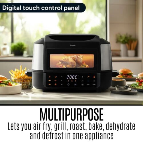 Kogan Smart 7L XL Grill & Air Fryer Pizza Oven Bake Non-Stick Defrost Roast New - Picture 4 of 12