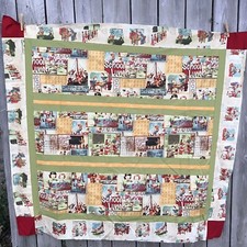 Unfinished Quilt Top Wall Hanging Back To School Measures 51”x54” School Days