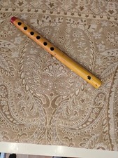 Rare Made In India 11  Wooden Flute Vintage Hand Carved Flute Bamboo